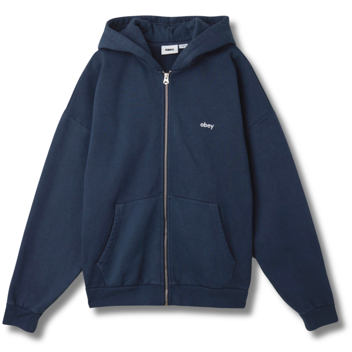 OBEY LOWERCASE PIGMENT ZIP HOOD - NAVY – No Chaos