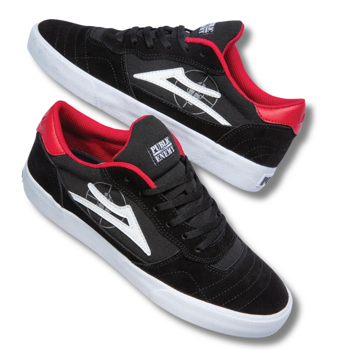 LAKAI X PUBLIC ENEMY CAMBRIDGE SKATE SHOES - BLACK/RED – No