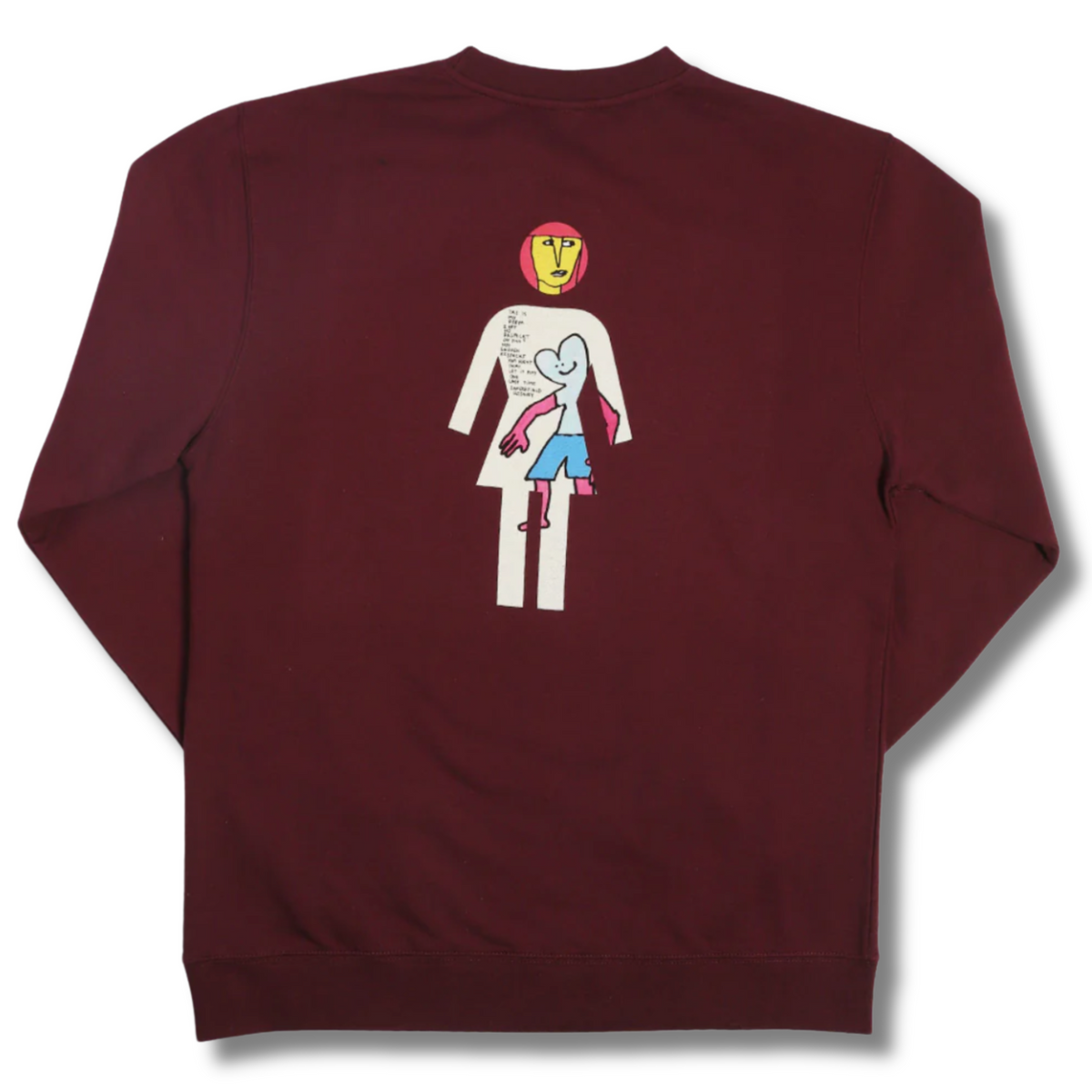 GIRL X MODERNICA MARK GONZALES CREW – BURGUNDY – No Chaos