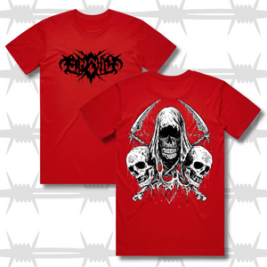 Deathcore tattoo graphic t-shirt with metal font front script