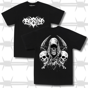 Deathcore tattoo graphic t-shirt with metal font front script