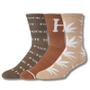 HUF VARIETY 3-PACK SOCK - BROWN