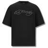 ED HARDY SKULL FLAME DIAMANTE TSHIRT - BLACK