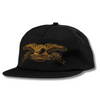 ANTIHERO SKATEBOARDS BASIC EAGLE SNAPBACK CAP - BLACK/BROWN