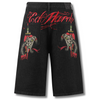 ED HARDY MENS SEVER SNAKE DIAMANTE DENIM JORTS SHORTS - BLACK