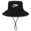 SCUM TICK NYLON WIDE BRIM BUCKET HAT - BLACK