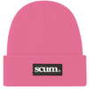 SCUM RUBBER PATCH BEANIE - TRUE PINK