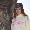 SISTA SCUM SCRIPT WOMENS HODDIE  - BUTTER