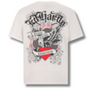 ED HARDY DEATH BEFORE DISHONOR EAGLE RELAXED T-SHIRT - WHITE