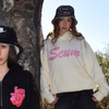 SISTA SCUM SCRIPT WOMENS HODDIE  - BUTTER