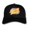 OVAL CHECK FLAME MESHBACK CAP - BLACK