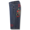 ED HARDY MENS SEVER SNAKE DIAMANTE DENIM JORTS SHORTS - INDIGO