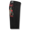 ED HARDY MENS SEVER SNAKE DIAMANTE DENIM JORTS SHORTS - BLACK