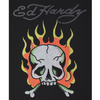 ED HARDY SKULL FLAME DIAMANTE TSHIRT - BLACK