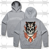 traditional tattoo panther with skull and cross bones hoodie