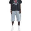 ED HARDY MENS BATTLE-DRAGON DIAMANTE DENIM JORTS SHORTS - BLEACH