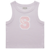 SISTA SCUM COLLEGE WOMENS ORGANIC RIB CROP TANK TOP