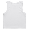 SISTA SCUM ACID WOMENS ORGANIC RIB CROP TANK TOP - WHITE