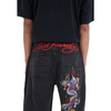 ED HARDY MENS BATTLE DRAGON DENIM JORTS SHORTS - WASHED BLACK