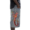 ED HARDY MENS DEVIL MERMAID DENIM JORTS SHORTS - BLUE