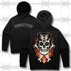 traditional tattoo panther with skull and cross bones hoodie