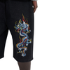 ED HARDY MENS BATTLE-DRAGON DIAMANTE DENIM JORTS SHORTS - BLACK