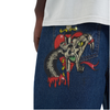 ED HARDY MENS SEVER SNAKE DIAMANTE DENIM JORTS SHORTS - INDIGO