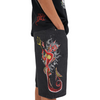 ED HARDY MENS DEVIL MERMAID DENIM JORTS SHORTS - BLACK