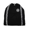 Zukie Black Longsleeve Checked Arm T-Shirt