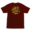 Santa Cruz X Thrasher Flame Dot T Shirt in Burgundy