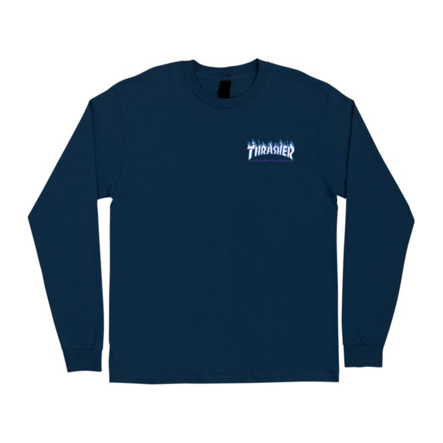 Santa Cruz X Thrasher Flame Dot L/S T-Shirt in Navy – No Chaos