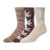 HUF Variety 3 Pack Socks - Dark Brown, Brown & Oatmeal