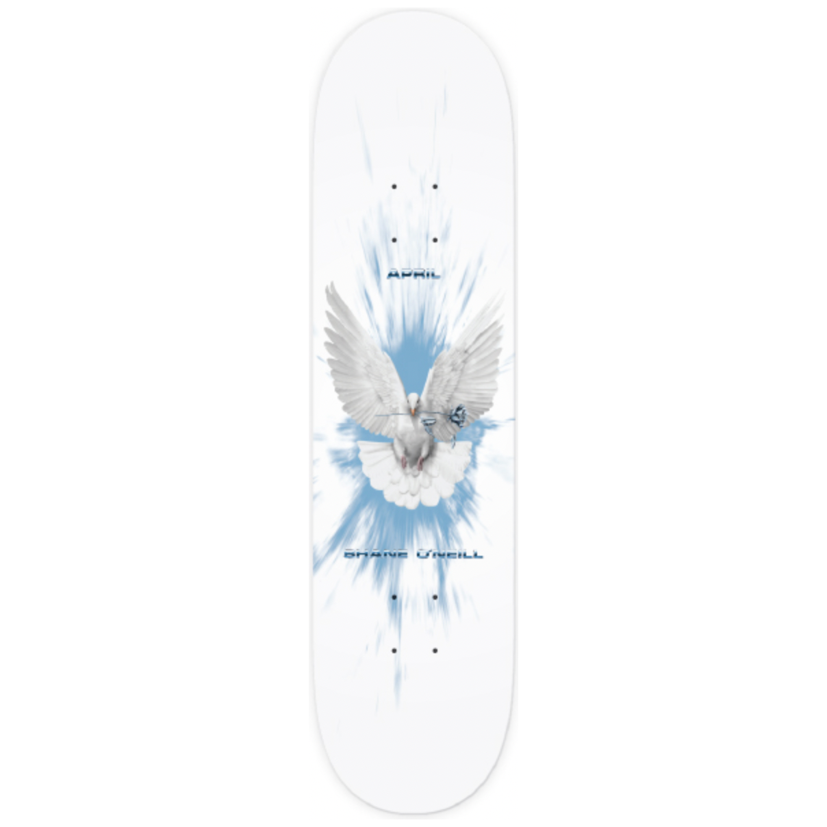 スケートボード April Shane O'Neill Dove Deck - 8.25 April Skateboards Shane O'Neill Dove Deck - White – No Chaos