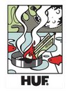 HUF BURNING AWAY STICKER