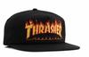 Thrasher Cap Flame Emb Snapback - Black