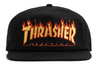 Thrasher Cap Flame Emb Snapback - Black