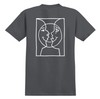 KROOKED SKATEBOARDS - MOONSMILE RAW T-SHIRT - CHARCOAL / WHITE