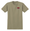 KROOKED SKATEBOARDS - STRAIT EYES T-SHIRT - SAND / RED