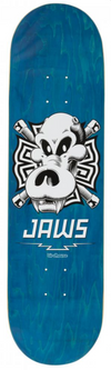 BIRDHOUSE 8.25 JAWS SKULL SKATEBOARD DECK BLUE