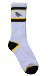 ANTIHERO BASIC PIGEON EMB SOCKS -  WHITE/BLACK/YELLOW