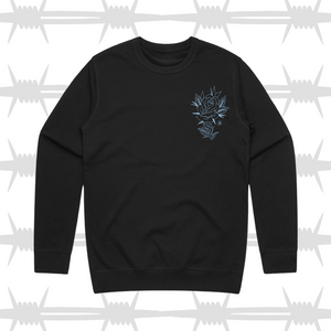 tattoo inspired rose design sweatshirt