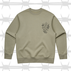 tattoo inspired rose design sweatshirt