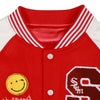 SCUM NO FRIENDS VARSITY JACKET - RED