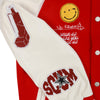 SCUM NO FRIENDS VARSITY JACKET - RED